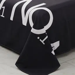 JC HOME Black & White Printed 130 TC King Bedsheet with 2 Pillow Covers image 4