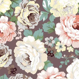 CHHAVI INDIA Brown & White Floral Printed 210 TC 2 Queen Bedsheet & 4 Pillow Covers image 2