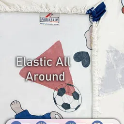 FABINALIV Cream & Red Cartoon Characters 300 TC King Bedsheet with 2 Pillow Covers image 5