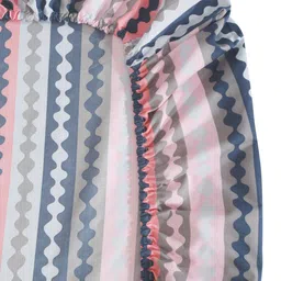 KLOTTHE Blue & Pink Printed 300TC Fitted Double King Bedsheet With 2 Pillow Covers image 4