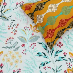 Moca By Monte Carlo Sferra Yellow Floral Cotton 144 TC Queen Bedsheet & 2 Pillow Covers image 5