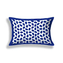 POORAK Blue & White Geometric 104 TC Cotton Single Bedsheet with 1 Pillow Covers image 3