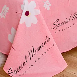 JC HOME Pink & White Printed 140 TC King Bedsheet & 2 Pillow Covers image 4