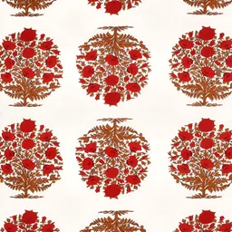 POORAK Red & White Ethnic Motifs 104 TC Queen Bedsheet with 2 Pillow Covers image 3