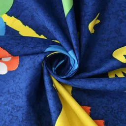 MORADO Blue & Yellow Conversational Print 210 TC Queen Bedsheet with 2 Pillow Covers image 3