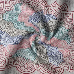 Spangle Red & Green Ethnic Motifs 260 TC Cotton King Bedsheet with 2 Pillow Covers image 5