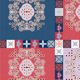 CHHAVI INDIA Red & Blue Ethnic Motifs 210 TC Queen Bedsheet With 2 Pillow Covers image 4