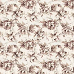 GM Brown Floral 144 TC Queen Bedsheet with 2 Pillow Covers image 2