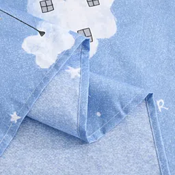 JC HOME Blue & White Graphic 140 TC Queen Bedsheet with 2 Pillow Covers image 4