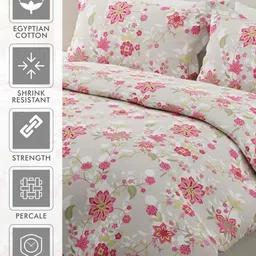 Boutique Living India Siesta White Printed 200 TC Cotton King Bedsheet Set 2.74m x 2.74m image 3