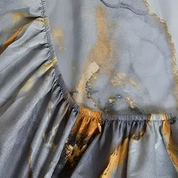 JC HOME Grey & Black Printed Fitted 140 TC Queen Bedsheet With 2 Pillow Covers image 3