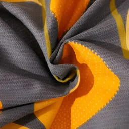 JC HOME Grey Floral Printed Pure Cotton 220 TC King Bedsheet with 2 Pillow Covers image 2