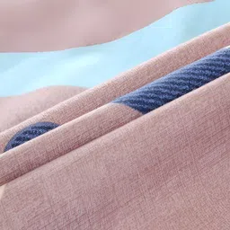 JC HOME Mauve & Blue Geometric Fitted 150 TC King Bedsheet with 2 Pillow Covers image 4