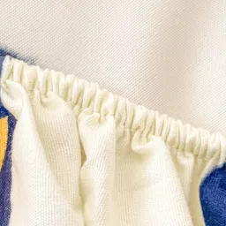 JC HOME Cream & Yellow Printed Fitted 150 TC King Bedsheet With 2 Pillow Covers image 2