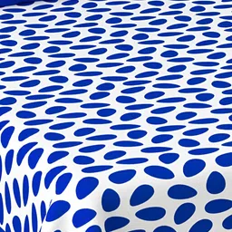 POORAK Blue & White Geometric 104 TC Cotton Single Bedsheet with 1 Pillow Covers image 2