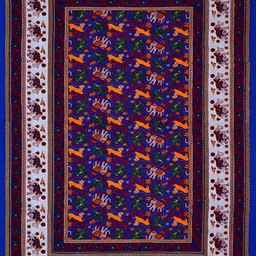 Aura White & Blue Graphic 120 TC Single Bedsheet With 2 Pillow Covers image 3