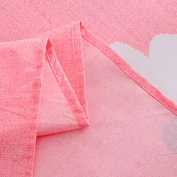 JC HOME Pink & White Printed 140 TC King Bedsheet & 2 Pillow Covers image 2