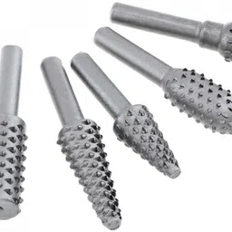 nitya 5PCS Rotary Rasp Set Wood Working Cutter Drill Bits For Wood Grinding Carving Used for grinding, polishing, shaping, reaming and burnishing soft wood Rotary Bit Set image 4