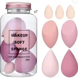 jollity 7pcs Puff Teardrop Blender Foundation Sponge Set With jar x7-picture-40