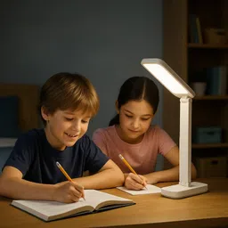 bigvision LED Rechargeable Study Lamp -Table Lamp for Study Room 2 Brightness Levels 4 hrs Lantern Emergency Light image 1