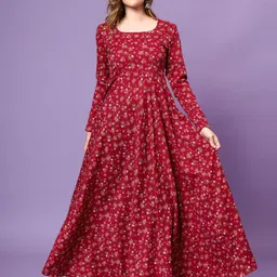 greet fashion Women Floral Print Crepe Anarkali Kurta-picture-17