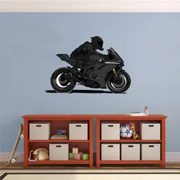 artistcdecals 59 cm Bike Wall Sticker Big size sticker, 3D sticker of royal enfield, for Home Self Adhesive Sticker image 2