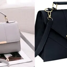 Grey, Black Women Sling Bag Black Sling Bag-image-17