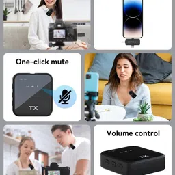 pyrros Wireless Mic for Vlogging | F11 -2 3-in-1 Mic with Noise Cancel & Long Battery Microphone image 4