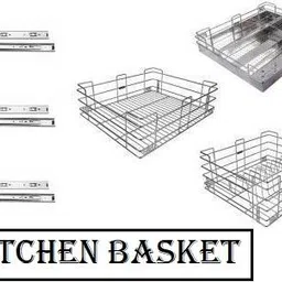 sanjari Utensil Kitchen Rack Stainless Steel Modular Kitchen Basket (17 * 20) Set of 3 with 20 inch Channel Steel image 5