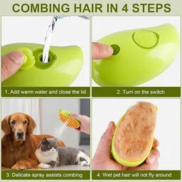 siopaworld 3 In 1 Steamy Cat Brush for Massage, Removing Tangled and Loose Hair Electronic Comb for Cat, Dog, Horse, Monkey, Rabbit image 5