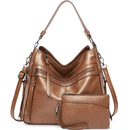 SYGA Textured Leather Bucket Handheld Bag With Pouch-image-4