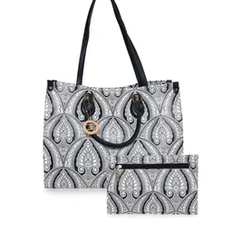 ESBEDA Ethnic Motifs Textured PU Shopper Handheld Bag-picture-41