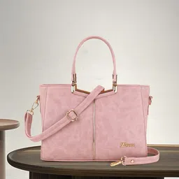 Exotic Pink PU Structured Handheld Bag image 2