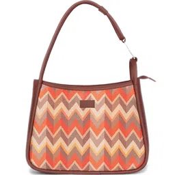 ZOUK Geometric Printed Structured Vegan Leather Shoulder Bag image 2
