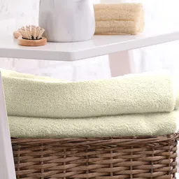 Aura Off-White Solid 525 GSM Spur Bamboo Large Bath Towel image 2