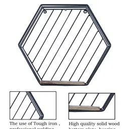 Homesake Black 3 Pieces Metal Wall Shelf image 4