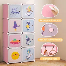keekos 8-Door 8-Shelf Plastic kids Collapsible Cupboard PC Collapsible Wardrobe PP Collapsible Wardrobe image 2