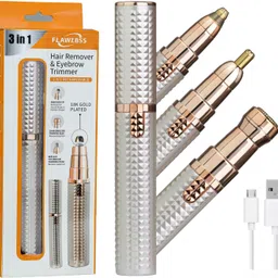 NLB ENTERPRISE 3 In 1 Upper Lips, eyebrow trimmer for women, Facial & Nose Hair Remover Machine Trimmer 60 min Runtime 3 Length Settings-picture-19