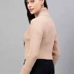 Xpose Ribbed Turtle Neck Acrylic Pullover Sweater image 5