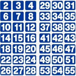 shubhfly 7.65 cm Number Sticker 1 to 56 Blue Digits Numbers Sign for Lodge Rooms Hospital School Removable Sticker image 1