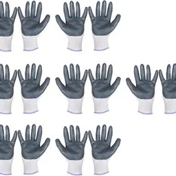techtion Nitrilon Multipro White-Grey Half-Dip Coating Safety Gloves Pack of 7 Pairs S Nitrile Safety Gloves image 2
