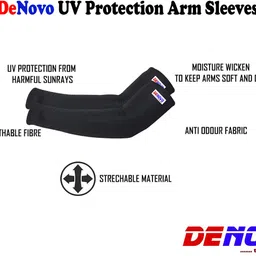 denovo Ultimate Protection (One Pair Large Shin Guard + One Pair Lycra Striped Knee Length Football Socks + One Pair UV Protection Arm Sleeves) Football Kit image 5