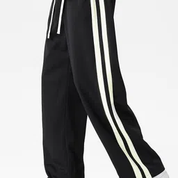 paralians Men Solid, Striped Black Track Pants image 5