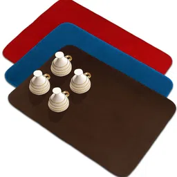 Kuber Industries Red 3 Pieces Self Drying Microfiber Kitchen  Table Placemats image 2