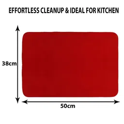 Kuber Industries Red 3 Pieces Self Drying Microfiber Kitchen Table Placemats image 5