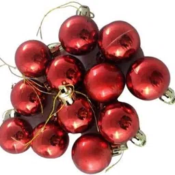 brijsuninnovations 24 Red and Golden Glitter Shiny Balls Party Christmas Tree Decoration Item Balls Pack of 24 image 4