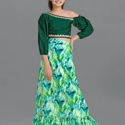 FASHION DREAM Girls Green Ready to Wear Lehenga &-image-30