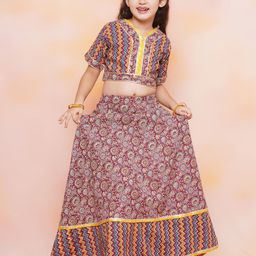 Aj DEZInES Girls Ethnic Motifs Printed Gotta Patti Ready To Wear Lehenga Choli-picture-29