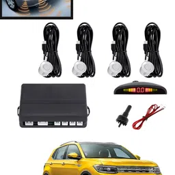 maties 4Pcs White Reverse Parking Sound Warning sensor for car Protection-261 Car Reverse Parking White 4 Sensor With LED Display/Buzzer -261 Parking Sensor-picture-36