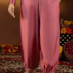 extra love by libas Women Silk Blend Kurta Salwar Dupatta Set image 5